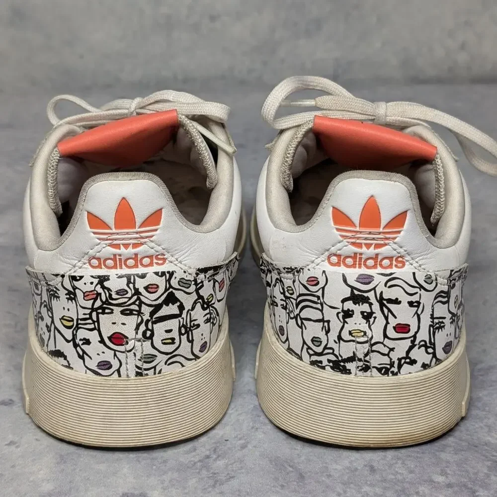 Adidas × Fiorucci Supercourt Lipstick Leather Sneakers in White, Women's Size 8
